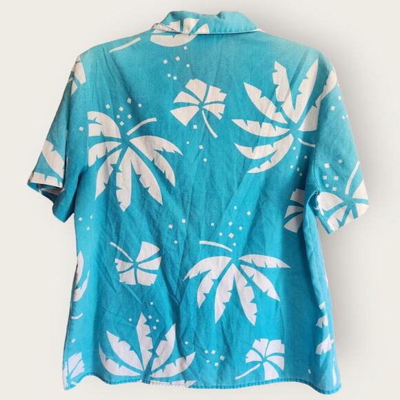 Inner Visions by Ship n' Shore Hawaiian Button up Short Sleeve Womens Sz XS - Picture 2 of 6